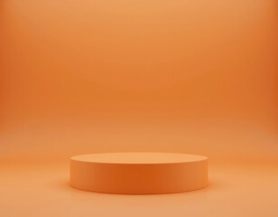 Minimalist Orange Podium for Product Display or Showcase Background
