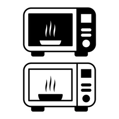 microwave icon, simple flat style, illustration, logo sign symbol pictogram template, for ui or ux isolated on white for mobile app, editable