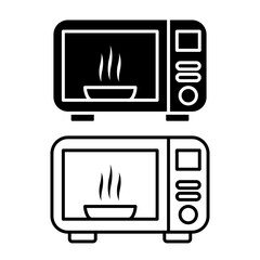 microwave icon, simple flat style, illustration, logo sign symbol pictogram template, for ui or ux isolated on white for mobile app, editable