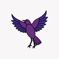Flying bird vector illustration with wings spread in flight