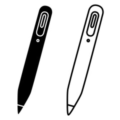 stylus pen icon, simple flat style, illustration, logo sign symbol pictogram template, for ui or ux isolated on white for mobile app, editable