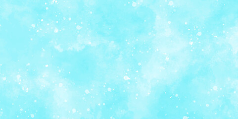 Abstract blue sky watercolor background. light blue bokeh glitter background on blurred texture. watercolor stain with hand paint pattern on blue splash with canvas. beautiful blue sky with cloud.