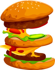 Fast food hamburger snack cartoon English ABC font typeset letter E. Takeaway cafe Latin typeset letter, fastfood menu appetizer cartoon vector font symbol. Fast food meal English alphabet element