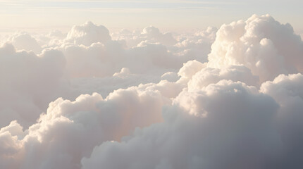 view over the white clouds. View from the plane window