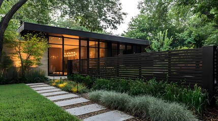Modern Metal Fence with Shutters and Sleek Design for Stylish Property