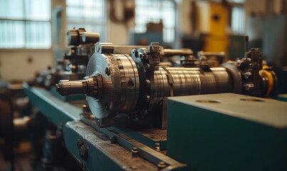 Fototapeta premium Factory machinery close-up, industrial production