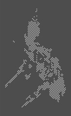 Fototapeta premium Philippines map dot on gray background. Dotted map Republic of Philippines. Vector eps10.