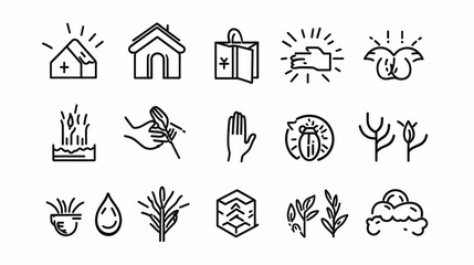  Essential Icon Set - Minimalist Black and White Design