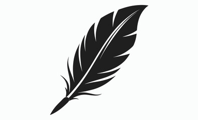 Obraz premium Quill pen icon, vintage feather writing vector illustration