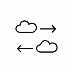 Cloud data transfer icon vector sign