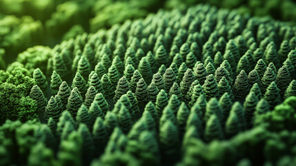 Global Fingerprint of Trees &ndash; A 3D Background Representing Sustainability and Nature. Celebrating World Environment Day