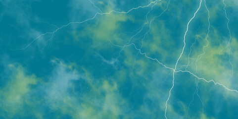 Mountainous Cumulus Clouds Boiling in the Summer Sky. White cloudiness, mist or smog overlay backgrounds. Wide sky and clouds dark tone. Dark cloud at evening sky with thunder bolt.