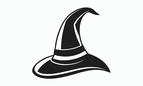 recommend clip art: Witch hat silhouette, spooky Halloween hat vector illustration