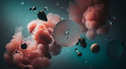 3D Multicolored Orbs Vibrant Cosmic Effects