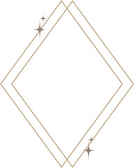 Minimalist aesthetic linear frame with stars