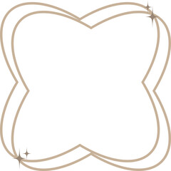 Minimalist aesthetic linear frame with stars