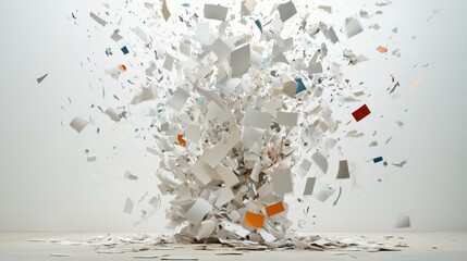 Explosive Scatter of Paper and Documents Representing Loss of Control and Ownership Over Business Assets and Information