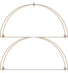 Minimalist aesthetic linear frame with stars