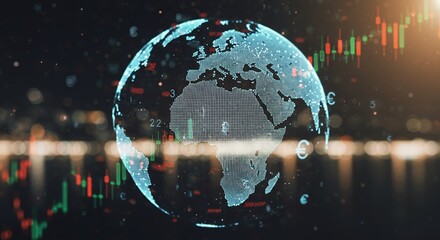Obraz premium Global Economy and Digital Financial Market Visualization