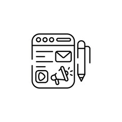 Content Marketing icon design with white background stock illustration