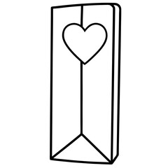  Bookmark with a heart top line art vector
