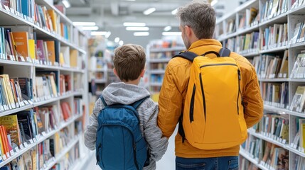 Father and Son in Bookstore, Back to School