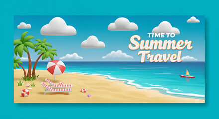 Summer travel and vacation design with sea beach to promote tourism, leisure trip and holiday adventures, summertime getaways and tropical relaxing on seaside