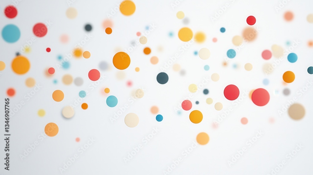 Poster colorful abstract background with dots for statistical analysis and data visualization