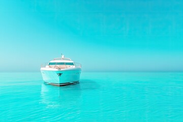 serene yacht glides across turquoise waters under bright blue sky creating sense of freedom and luxury