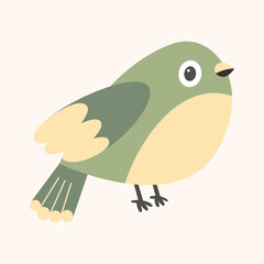 Cute bird isolated on white background. Cartoon style. Vector illustration.