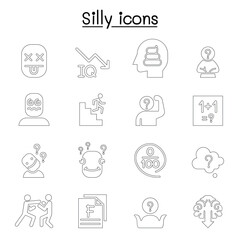 Stupid, foolish, Silly icon set