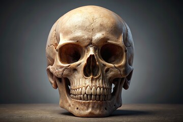 Obraz premium Skull No Jaw, Anatomical Art, Skeletal, Cranium, Bone, Art, Still Life