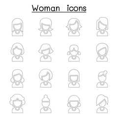 Woman icon set