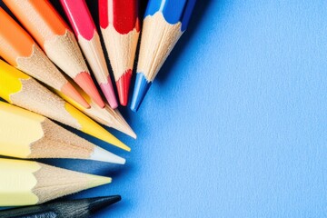Fototapeta premium Colorful school supplies create a vibrant artistic border on paper Generative AI