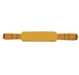 Cute cartoon hand drawn vector rolling pin clipart.