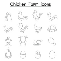 Chicken icon set