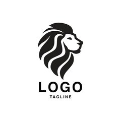 minimalist lion silhouette vector logo