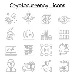 Cryptocurrency icons set