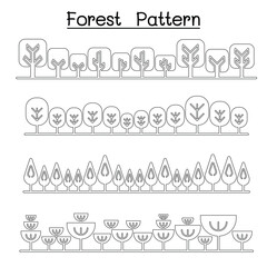 Forest pattern, forest background, Landscape vector illustration graphic design