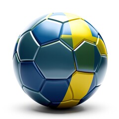 Fototapeta premium Swedish National Pride in Football - Soccer Ball on Flag