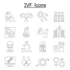 IVF, In Vitro Fertilization icon set