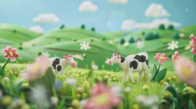 World cheese day celebration with cows in scenic pasture