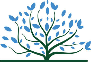 Root Of The Tree logo illustration. Vector silhouette of a tree,Abstract vibrant tree logo design, root vector - Tree of life logo design inspiration