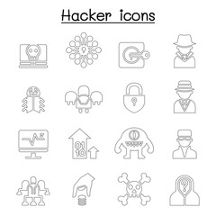 Hacker icon set