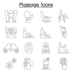 Massage, Spa & alternative therapy icon set illustration graphic design