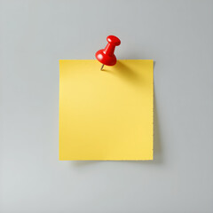 yellow sticky note with push pin