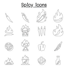 Chili & Spicy icon set vector illustration graphic design