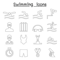 Swimming icon set vector illustration graphic design