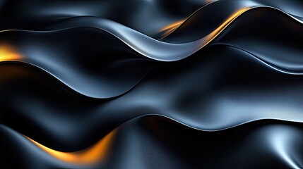 Dark blue metallic waves flowing, abstract background, digital art, website design
