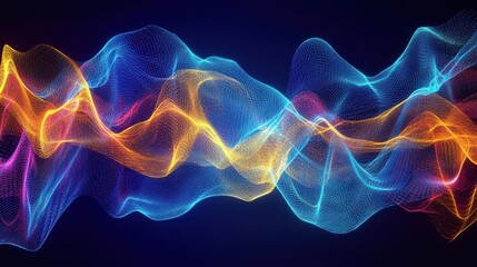 Fototapeta premium Electric waves pulse and vibrate in a kinetic display of motion